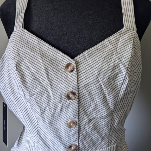 White Striped Jumpsuit - Picture 6 of 6